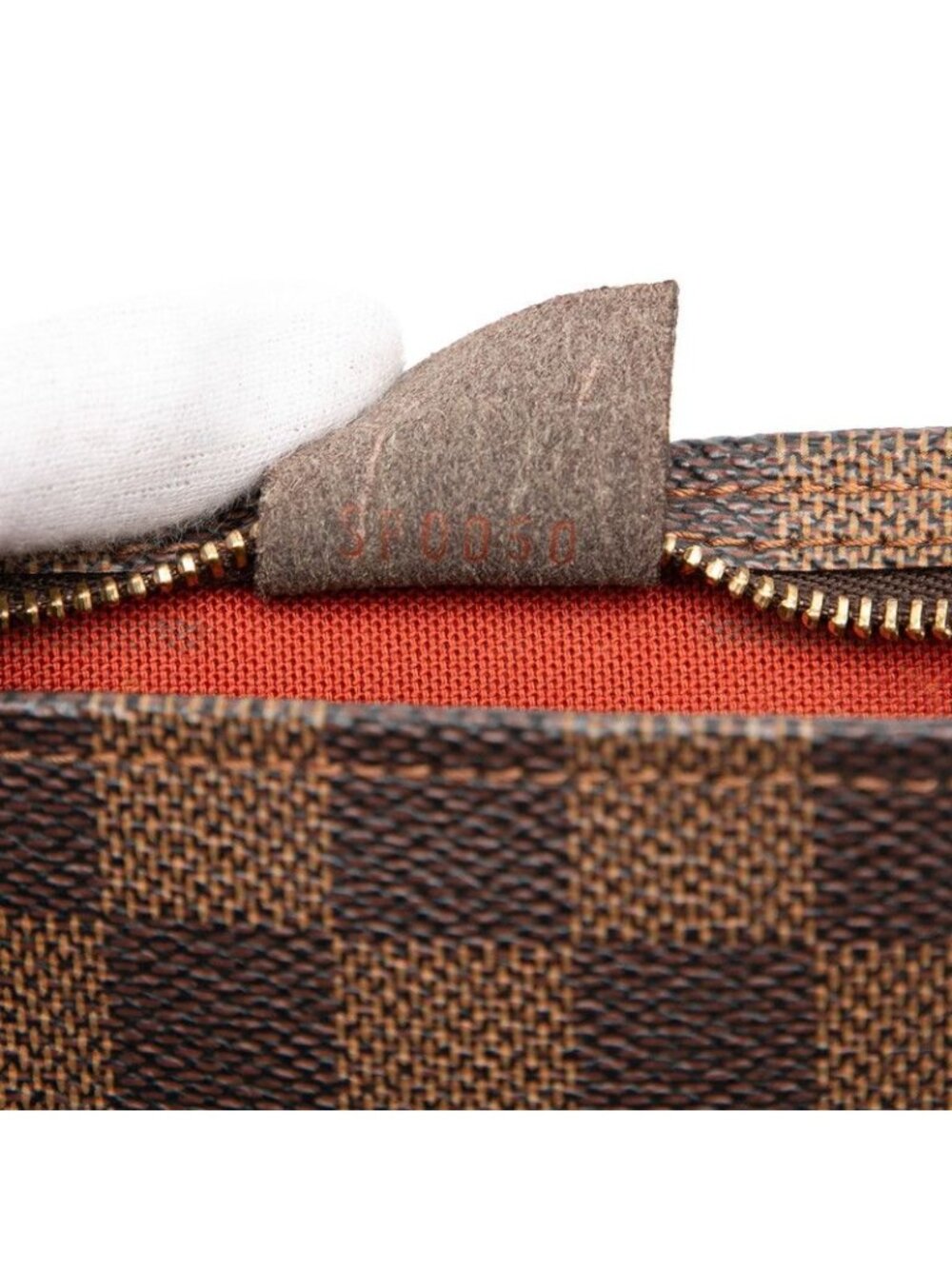 Louis Vuitton Damier Trousse Makeup Pouch Handbag Brown Leather - Picture 7 of 7